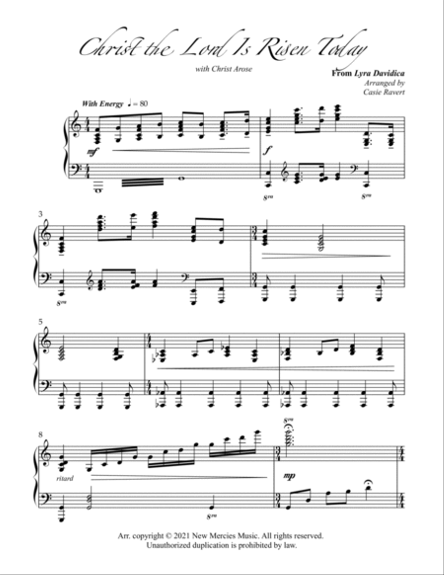 Christ the Lord Is Risen Christ the Lord Is Risen Piano Solo scores gallery preview page 2