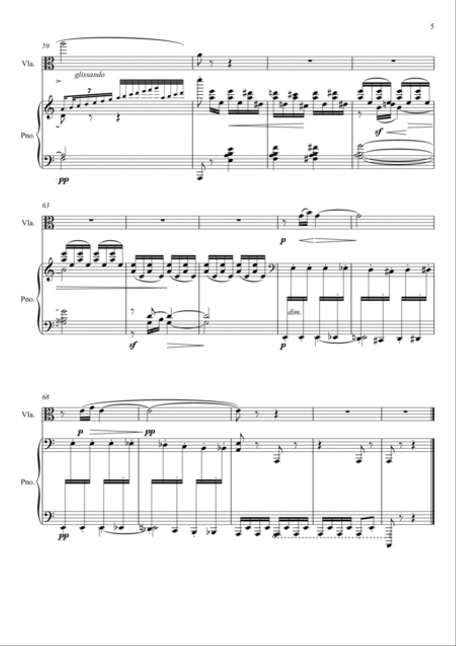 Claude Debussy - Fantoches (Viola Solo) Small Ensemble scores gallery preview page 5