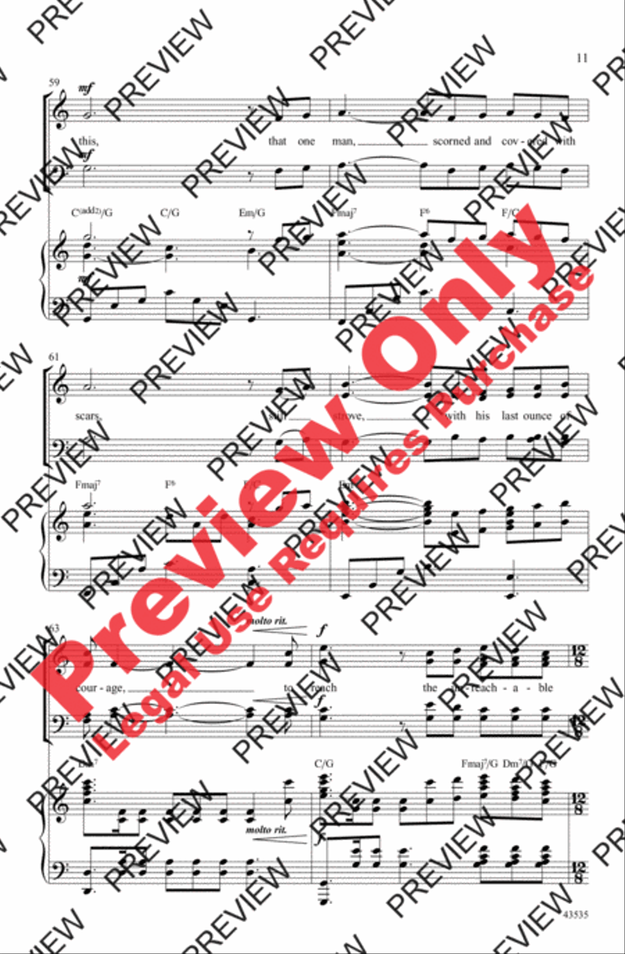 The Impossible Dream 4-Part scores gallery preview page 11