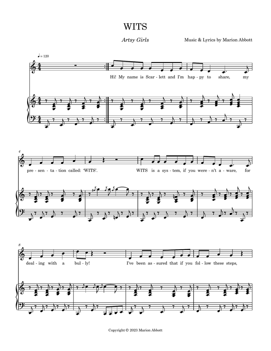 W.I.T.S. - Artsy Girls W.I.T.S. - Artsy Girls Voice scores gallery preview page 1