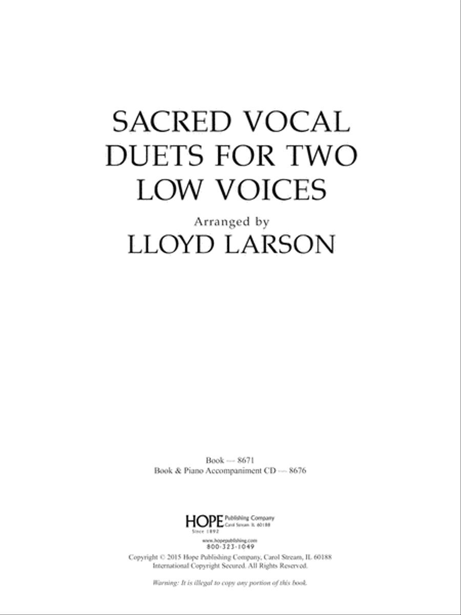 Sacred Vocal Duets for Two Low Voices Low Voice scores gallery preview page 3
