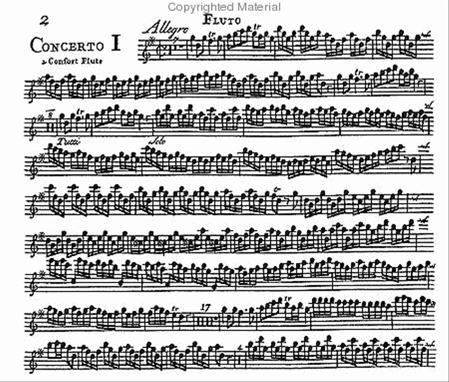 Six concertos (1729) in six parts for violins and flutes (1611) Flute scores gallery preview page 2
