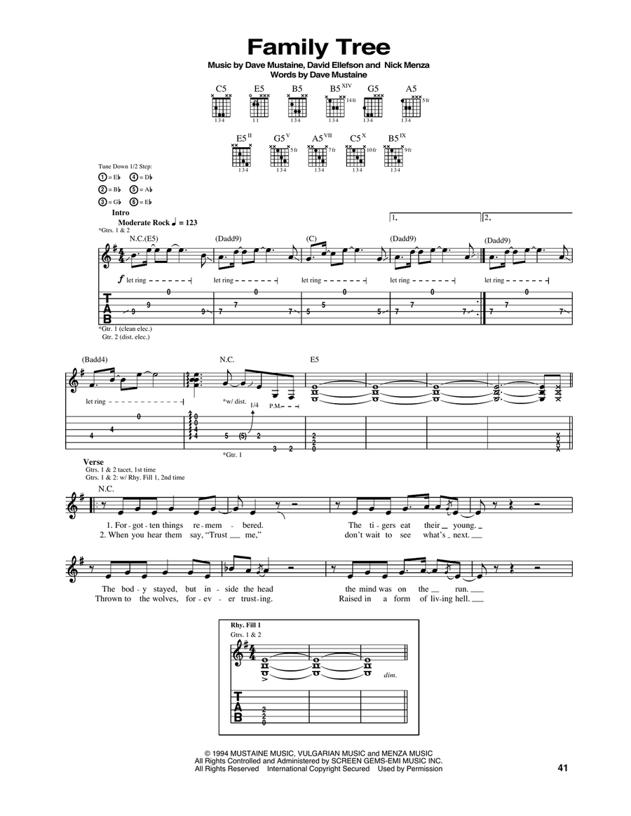 Family Tree Acoustic Guitar scores gallery preview page 1