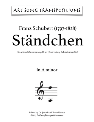 SCHUBERT: Ständchen, D. 957 no. 4 (transposed to A minor)