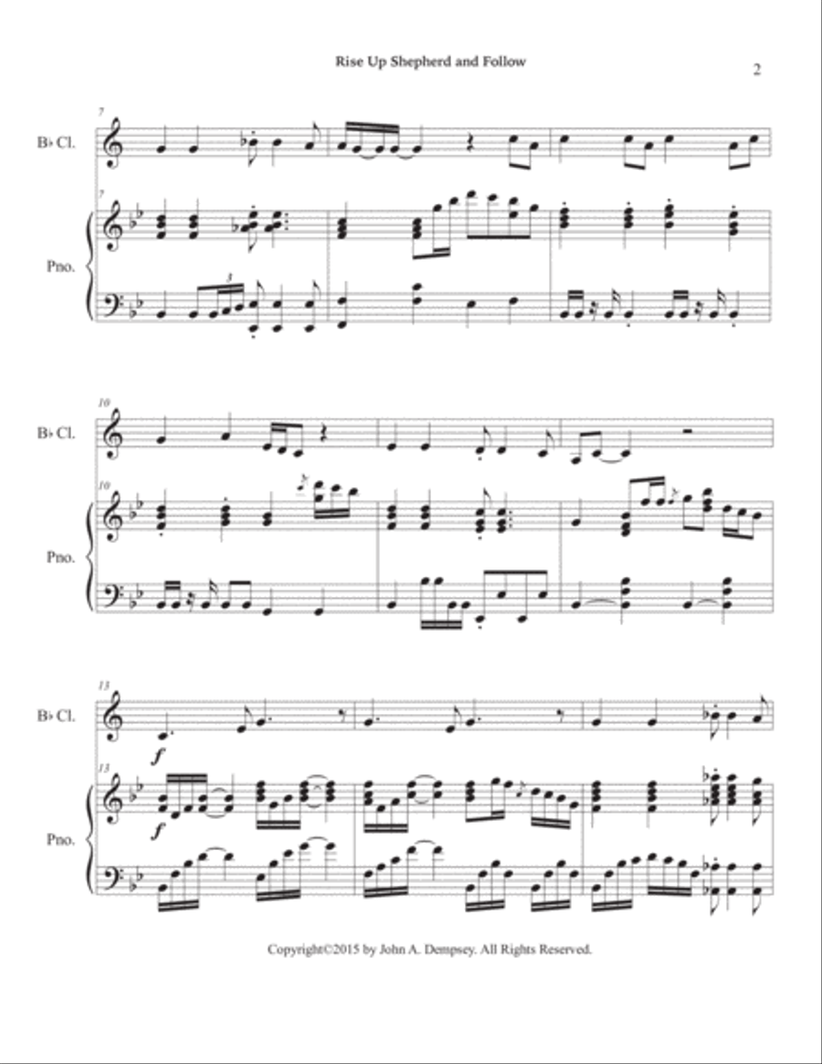 Rise Up, Shepherd and Follow (Clarinet and Piano) B-Flat Clarinet scores gallery preview page 6