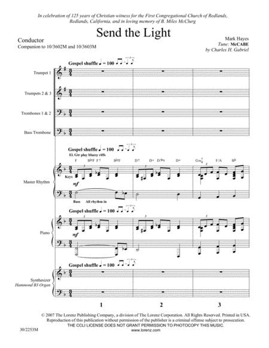 Send the Light - Brass and Rhythm Score and Parts image number null