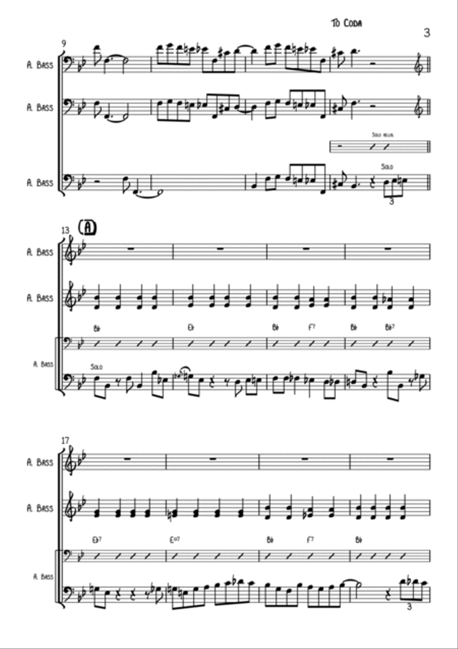 Blue Monk Blue Monk Double Bass scores gallery preview page 3
