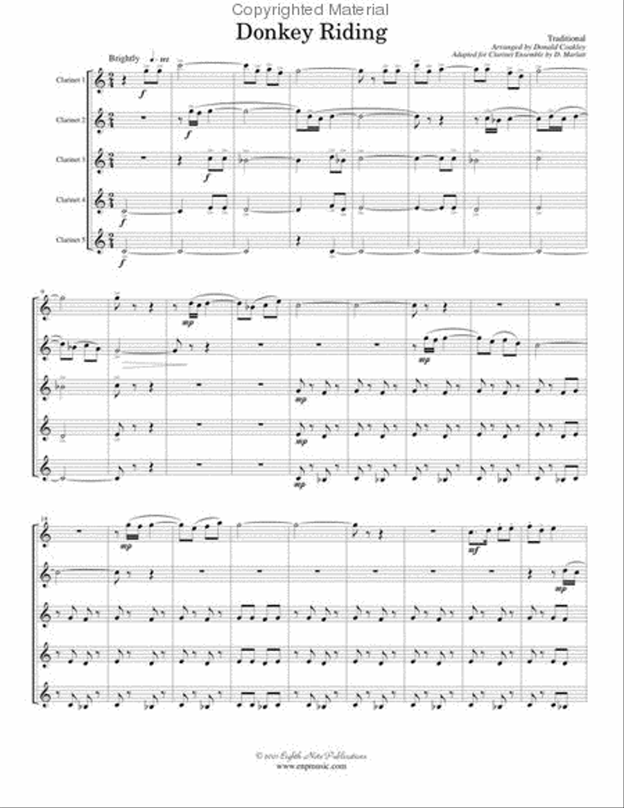 Donkey Riding Donkey Riding Clarinet Quintet scores gallery preview page 2