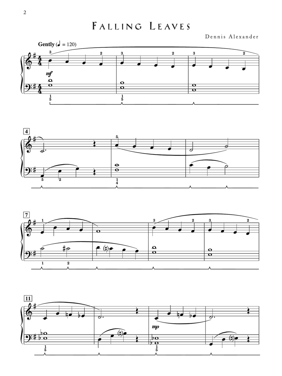Falling Leaves - Piano Solo Piano Solo scores gallery preview page 1