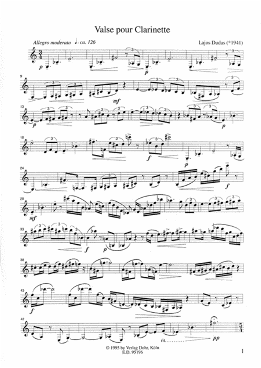 Valse pour Clarinette (1995) Clarinet Solo scores gallery preview page 2