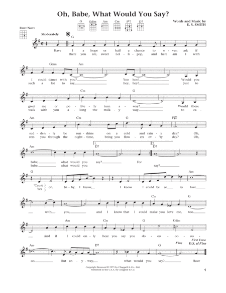 Oh, Babe, What Would You Say? (from The Daily Ukulele) (arr. Liz and Jim Beloff)