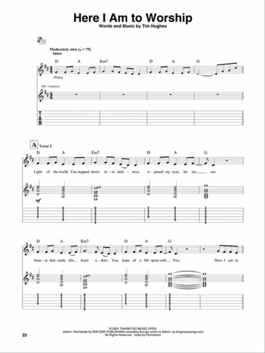 Here I Am to Worship - Guitar Edition Guitar Tablature scores gallery preview page 3