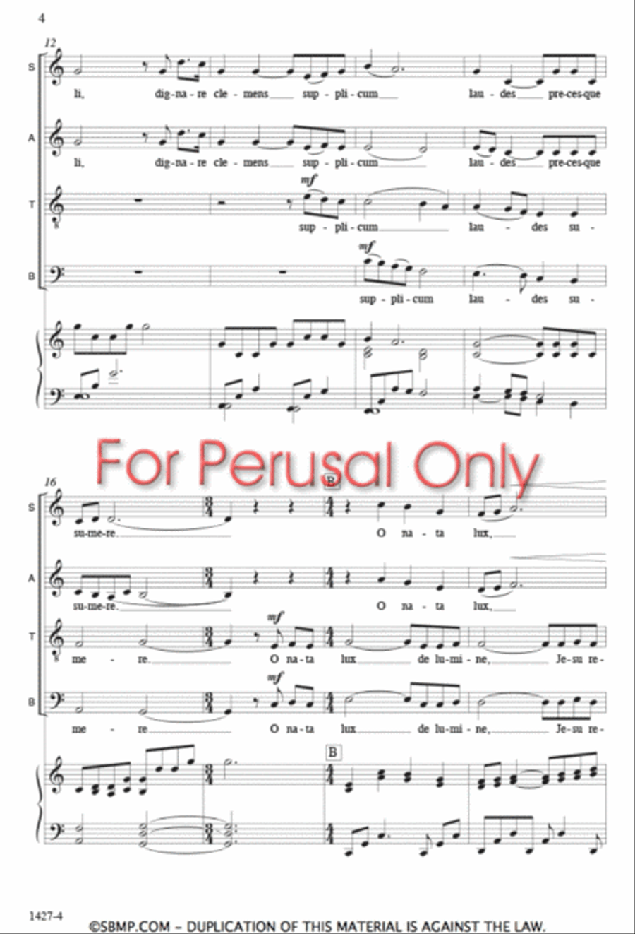 O nata lux - SATB Octavo 4-Part scores gallery preview page 3