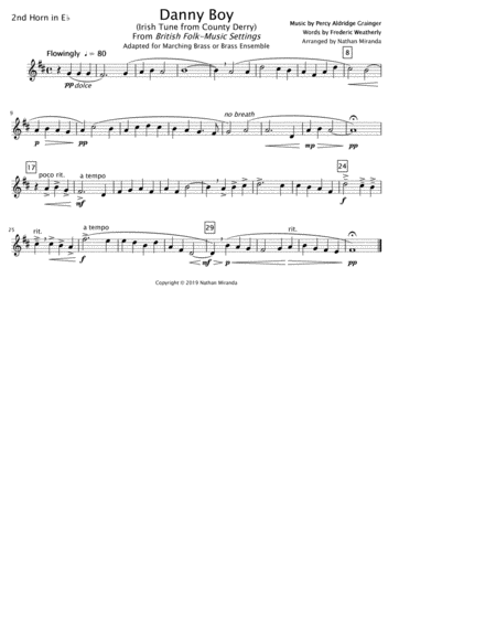 Danny Boy (for Brass Ensemble, set of extra parts)