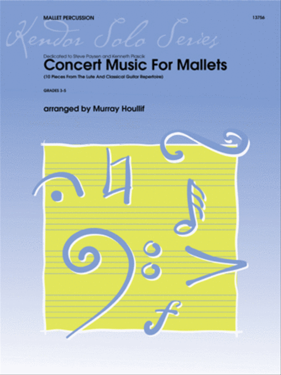Concert Music For Mallets (10 Pieces From The Lute And Classical Guitar Repertoire) Lute scores gallery preview page 1