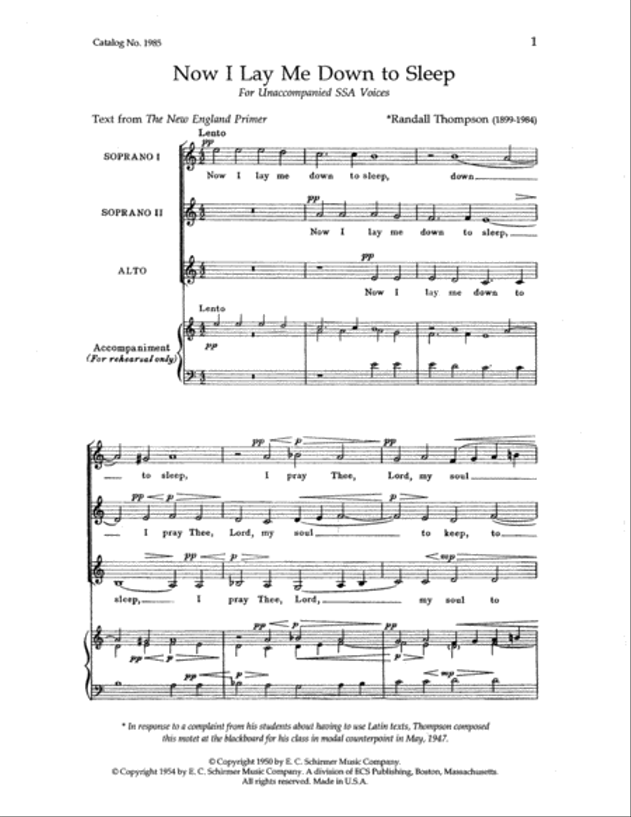 Now I Lay Me Down To Sleep SSA scores gallery preview page 2