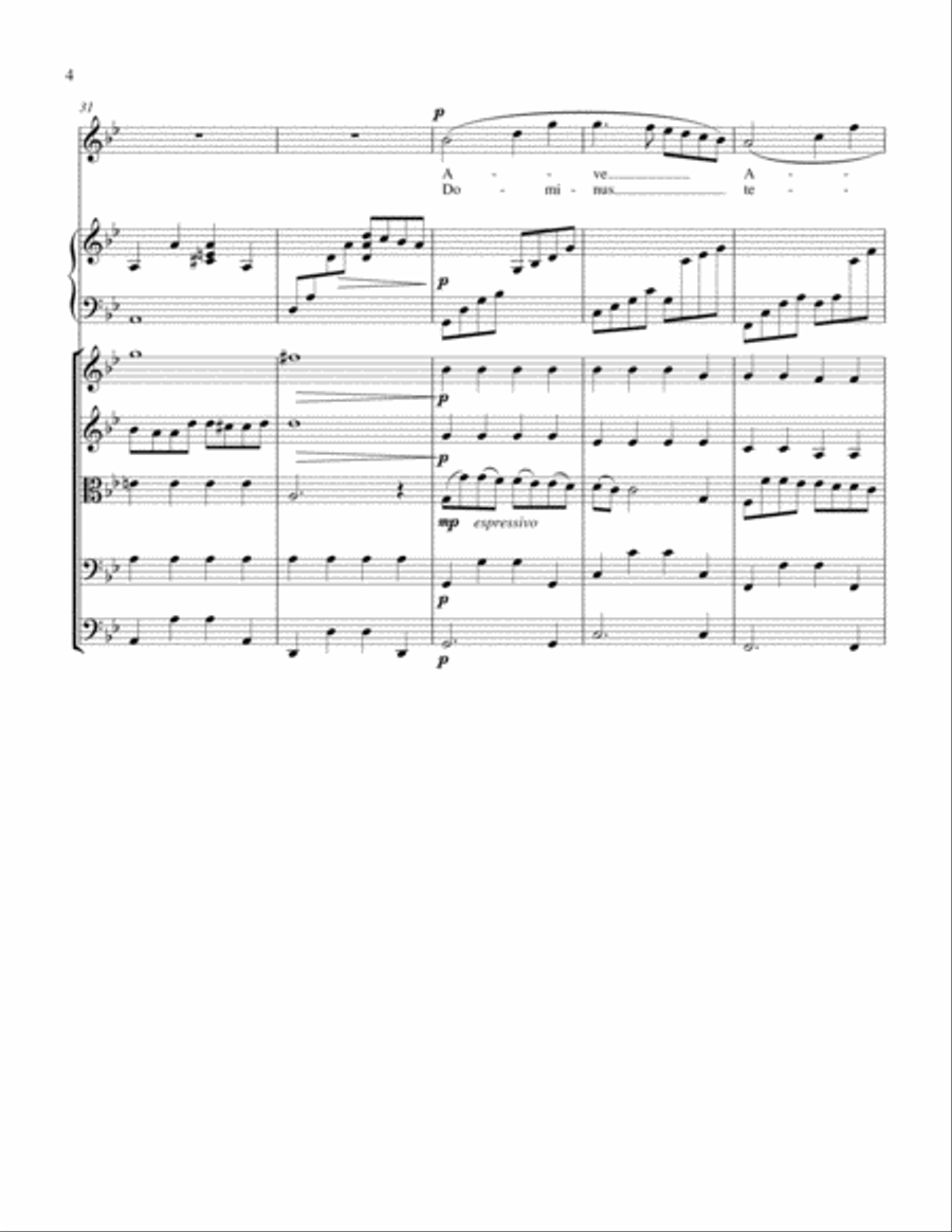 Ave Maria (attr. Caccini) - for strings, harp, and solo instrument or voice String Orchestra scores gallery preview page 6