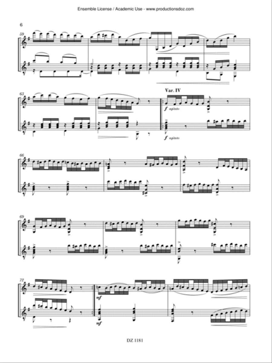 Variazioni su un tema di Haydn Classical Guitar scores gallery preview page 6