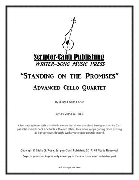Standing on the Promises - Advanced Cello Quartet image number null