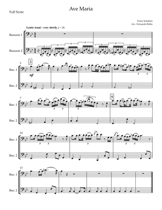 Ave Maria (Franz Schubert) for Bassoon Duo