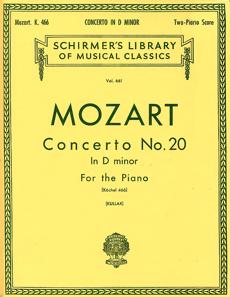 Piano Concerto No. 20 In D Minor, K. 466 by Wolfgang Amadeus Mozart Piano - Sheet Music