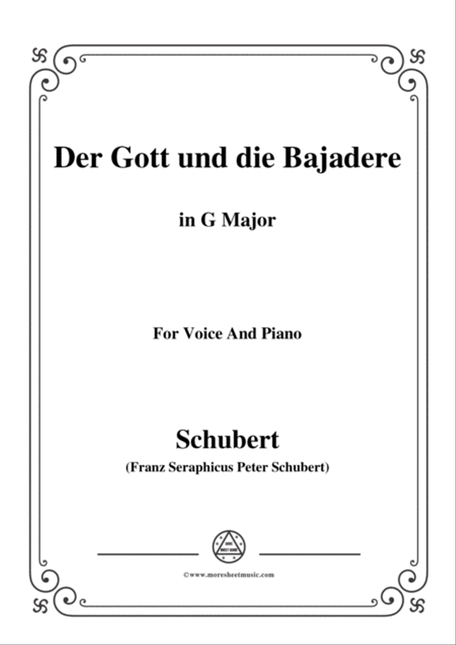 Schubert-Der Gott und die Bajadere,in G Major,for Voice&Piano Voice scores gallery preview page 1