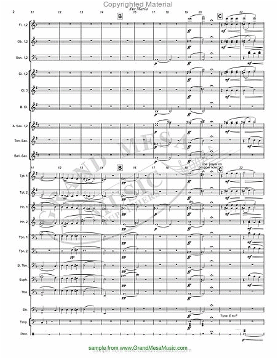 Ave Maria Concert Band scores gallery preview page 3