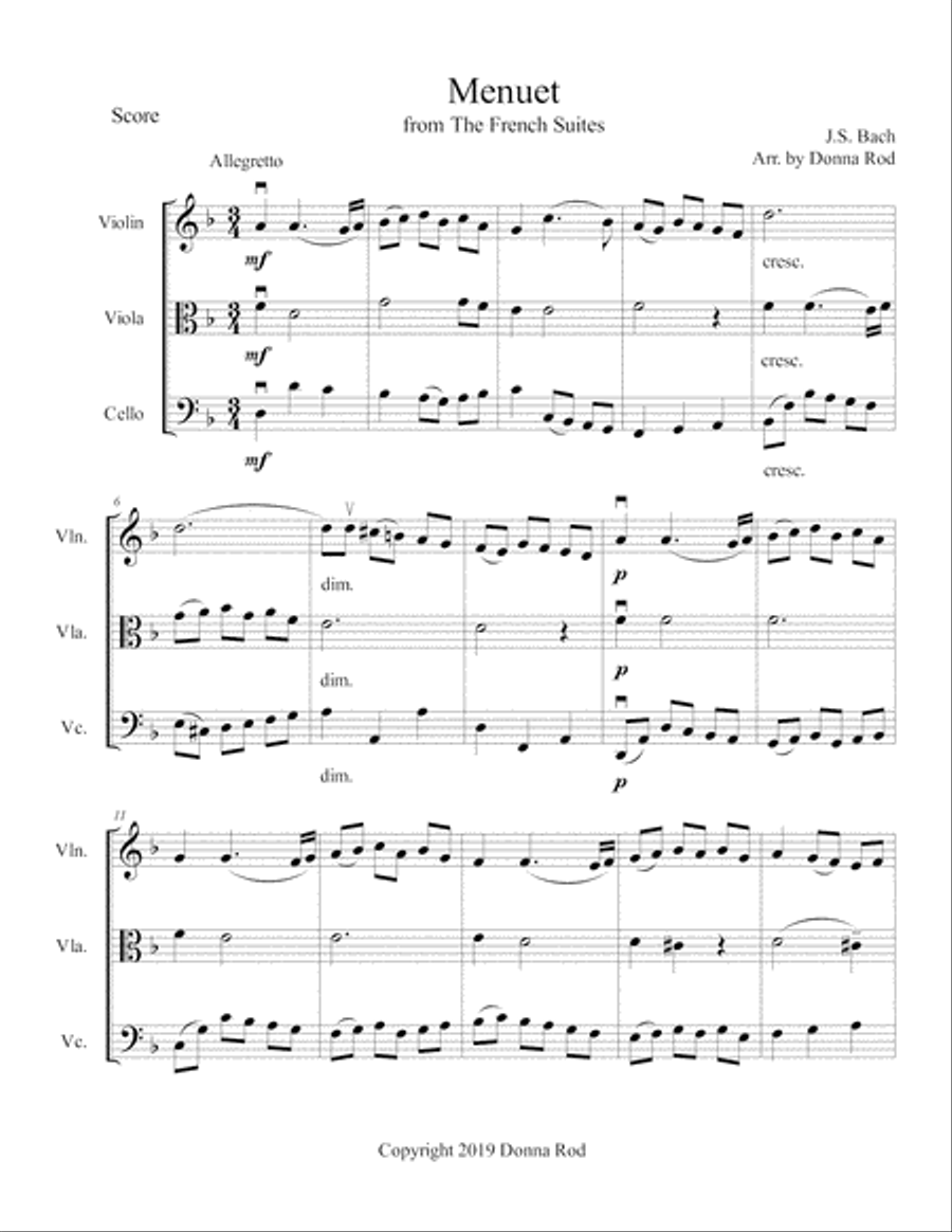 Menuet String Trio scores gallery preview page 2