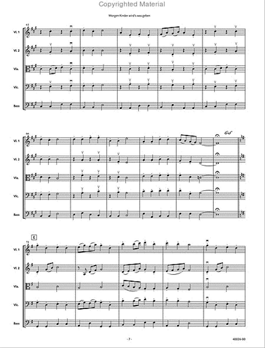 Morgen Kinder wird's was geben String Orchestra scores gallery preview page 3
