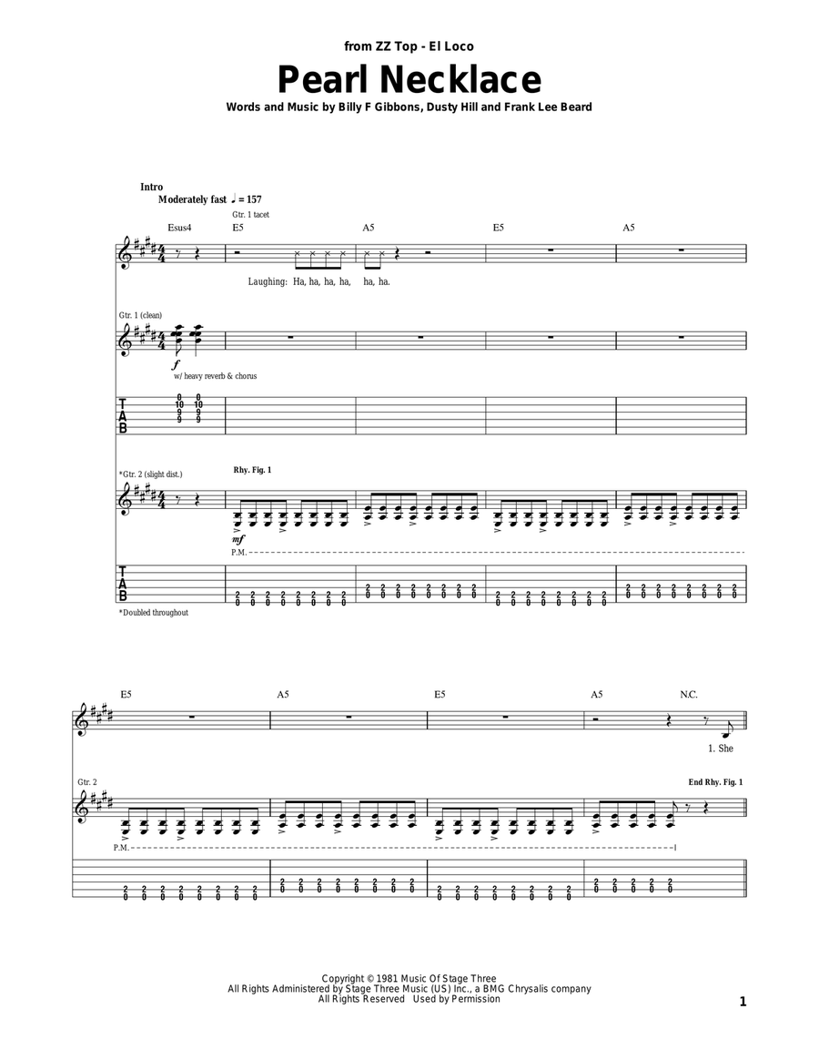 Pearl Necklace Pearl Necklace Acoustic Guitar scores gallery preview page 1