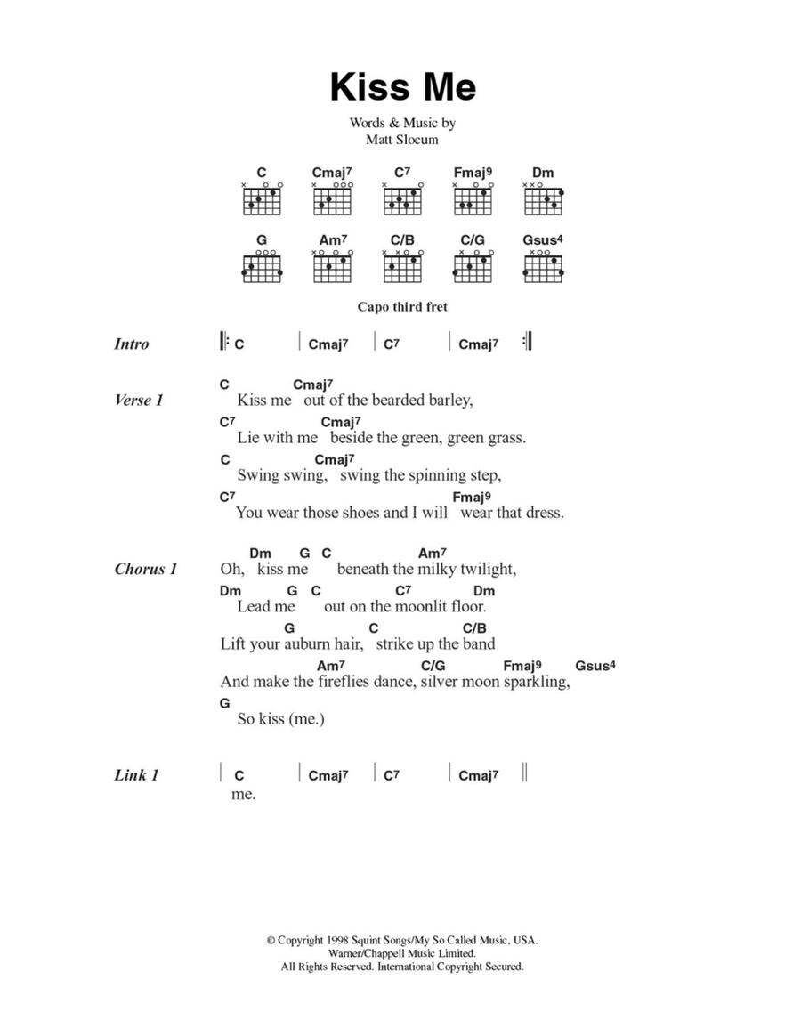 Kiss Me Acoustic Guitar scores gallery preview page 1