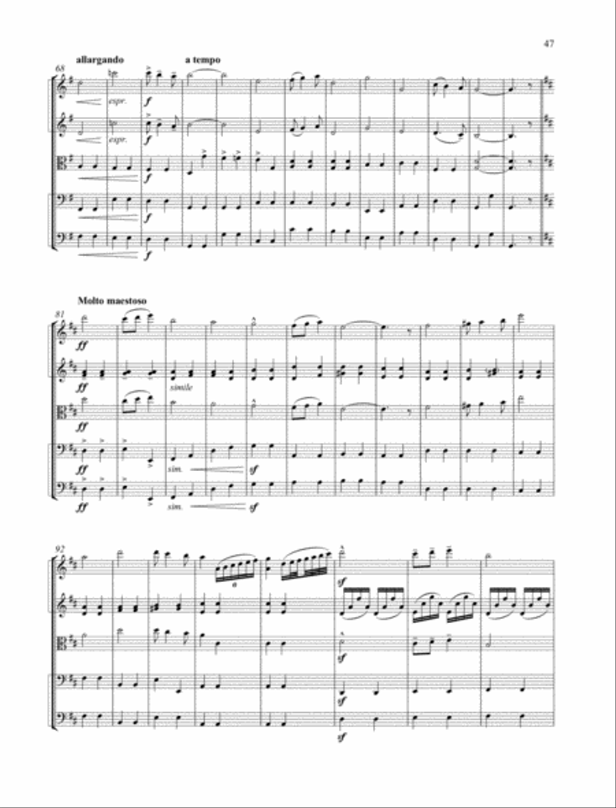 Pomp and Circumstance String Quartet scores gallery preview page 3