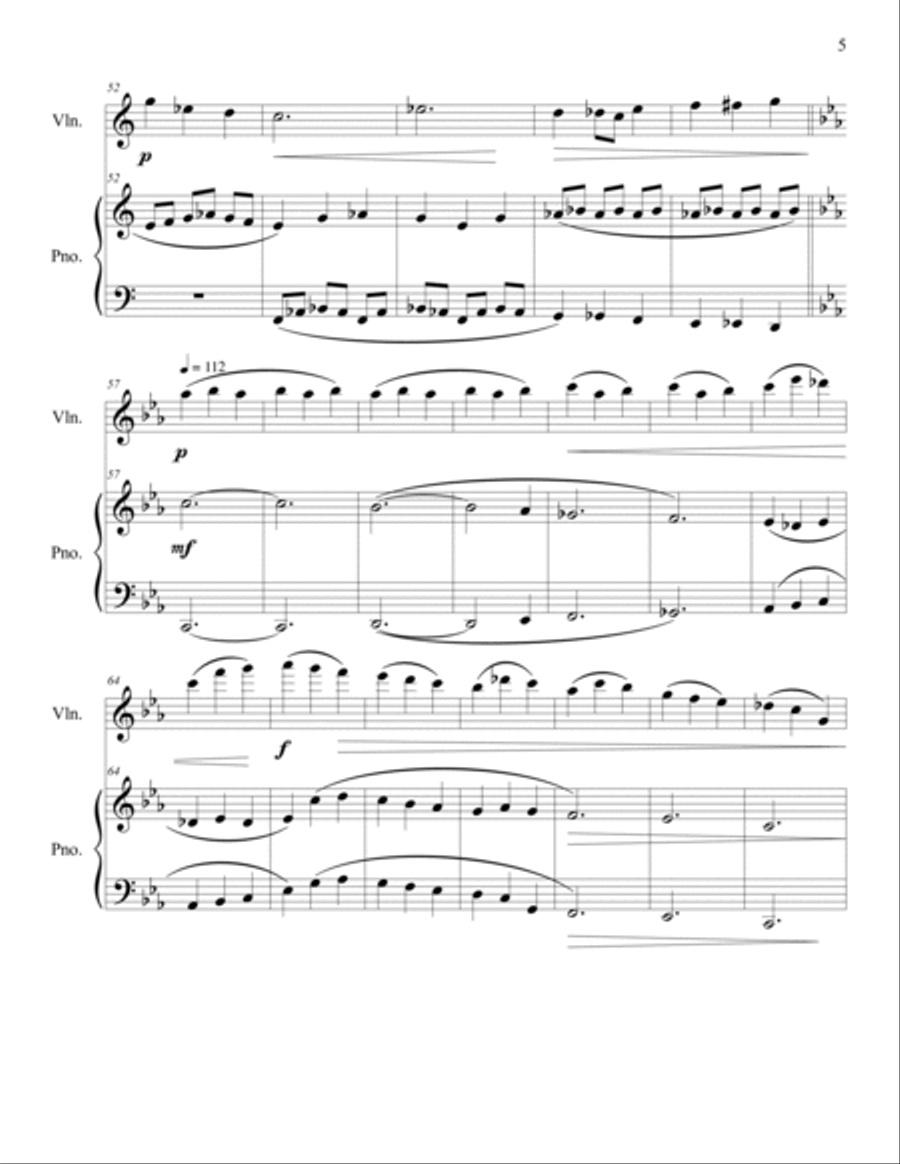 Piece in 3 parts for Violin and Piano Violin scores gallery preview page 5
