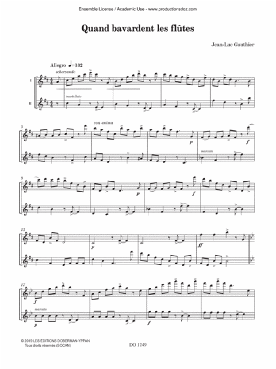Quand bavardent les flûtes Flute Duet scores gallery preview page 2