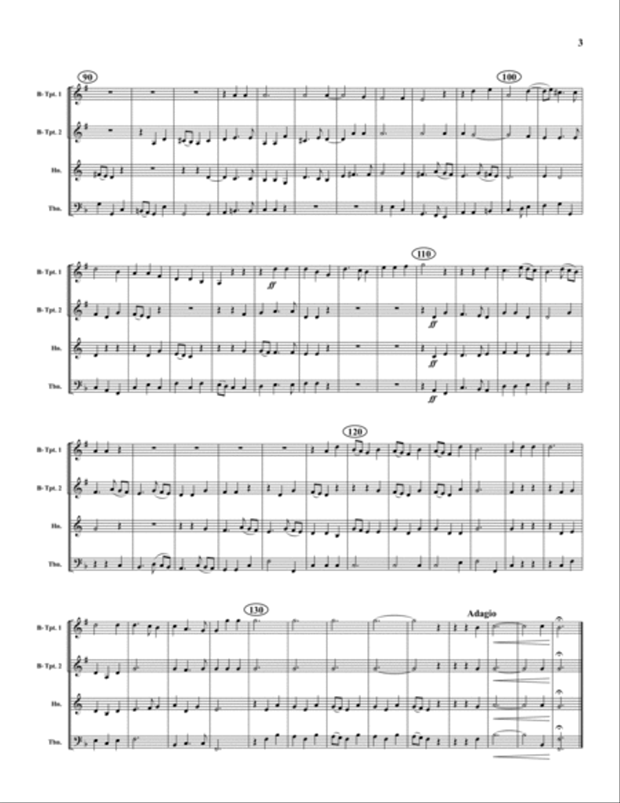 And the Glory of the Lord Brass Quartet scores gallery preview page 6