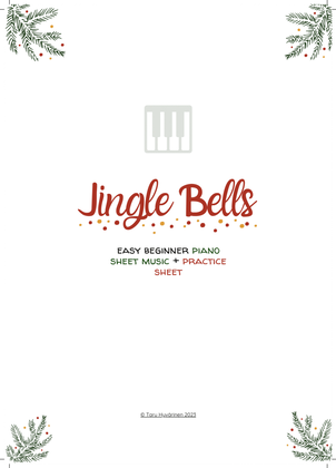 Easy Beginner Piano PRACTICE SHEET + AUDIO Sheet Music 'Jingle Bells' for Beginners/Kids | Christmas