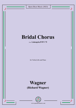 Book cover for Wagner-Bridal Chorus,for Violin,Cello and Piano