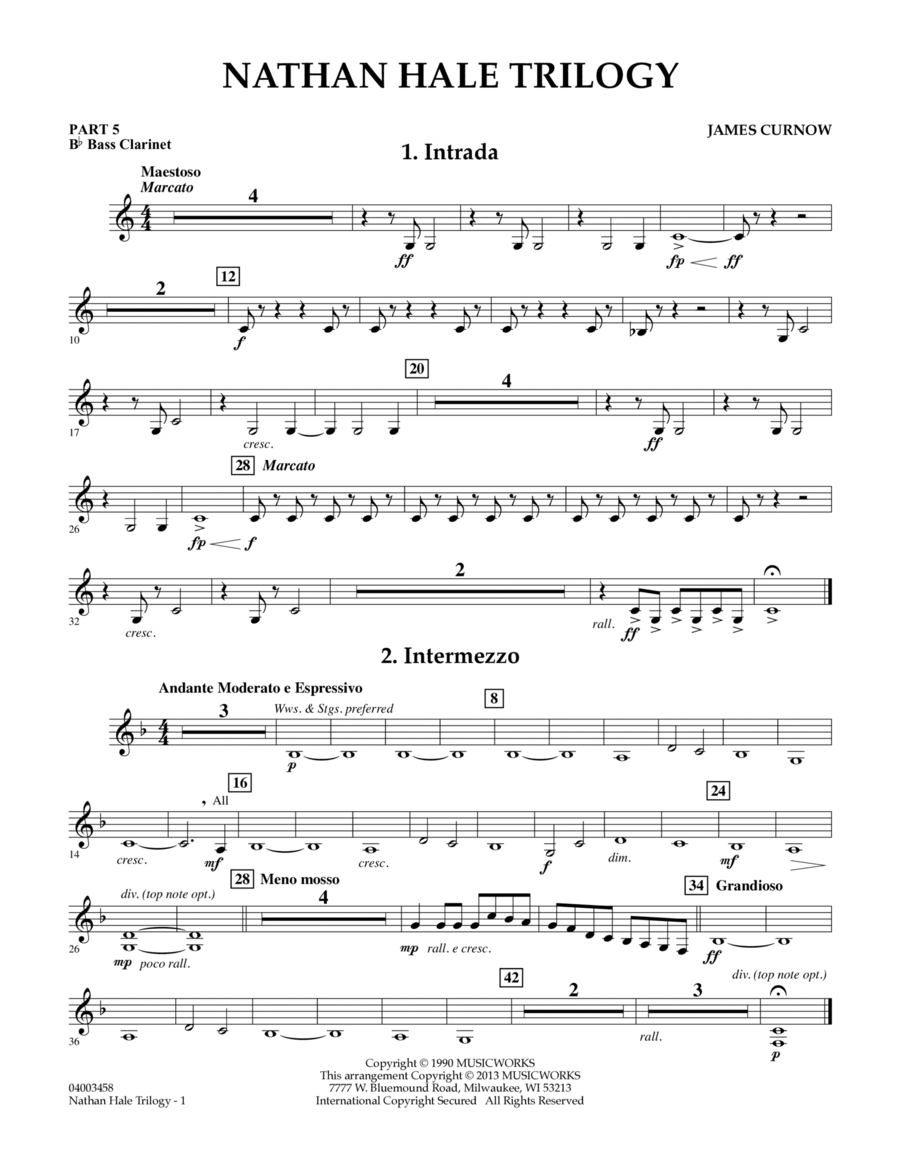 Nathan Hale Trilogy - Pt.5 - Bb Bass Clarinet