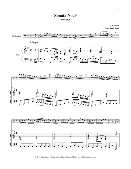 Three Gamba Sonatas for Euphonium and Piano
