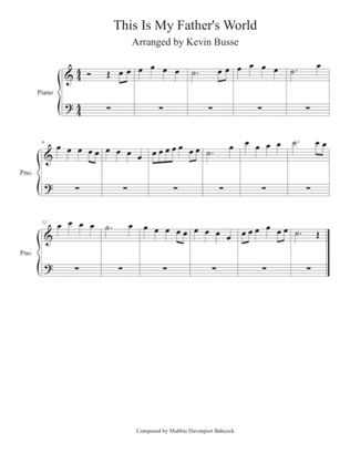 Book cover for This Is My Father's World (Easy key of C) - Piano