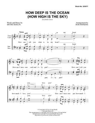 Book cover for How Deep Is The Ocean (How High Is the Sky) (arr. Rob Hopkins)