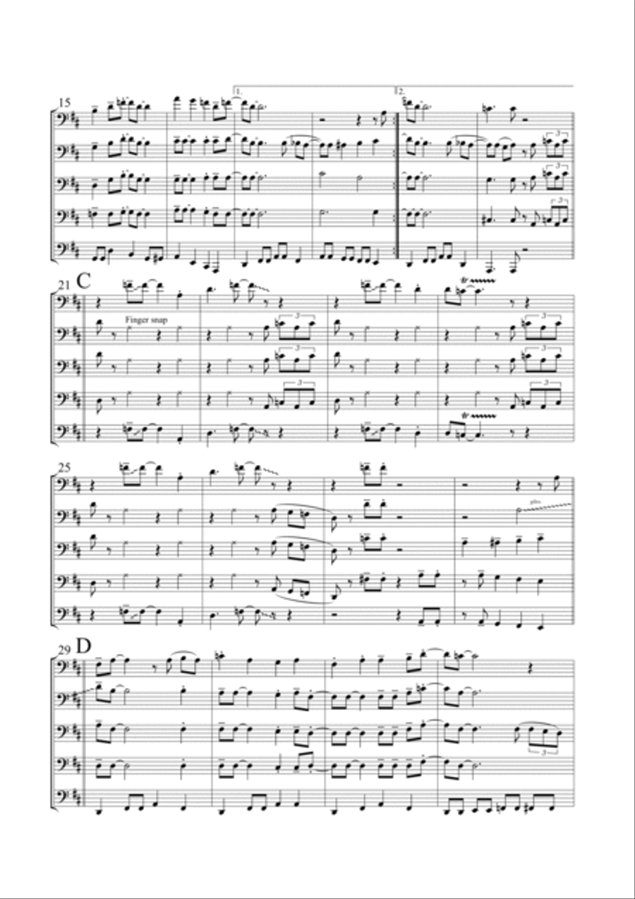 Walking By Myself Walking By Myself Brass Quintet scores gallery preview page 3
