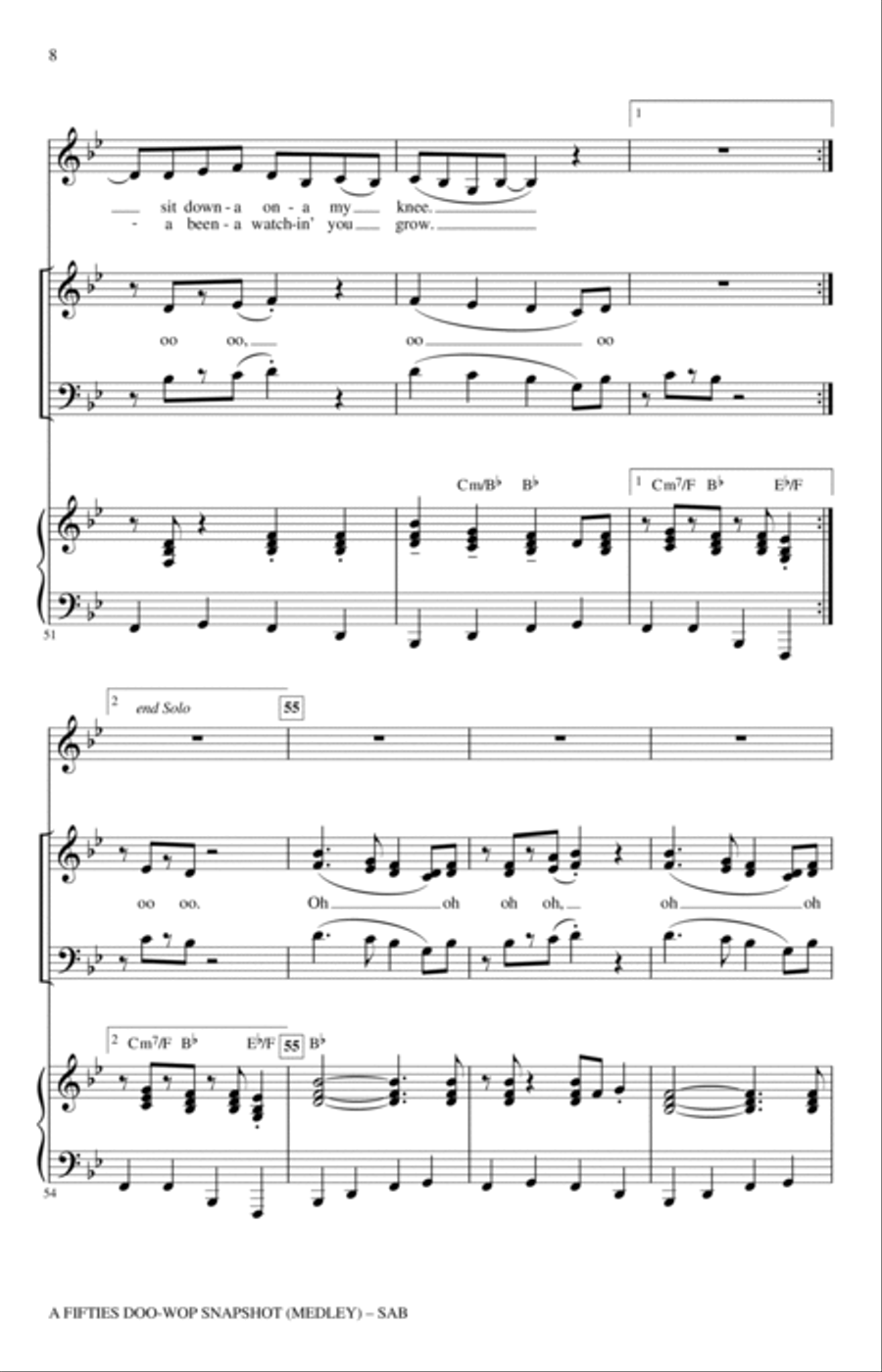 A Fifties Doo-Wop Snapshot (Medley) 3-Part scores gallery preview page 7