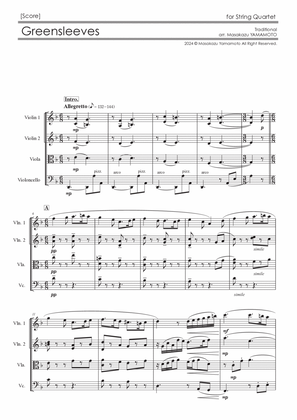 Greensleeves [String Quartet] - Score Only