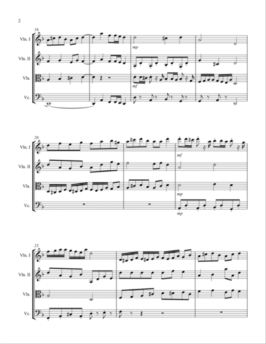 Fughetta by Loretta Fughetta by Loretta String Quartet scores gallery preview page 2