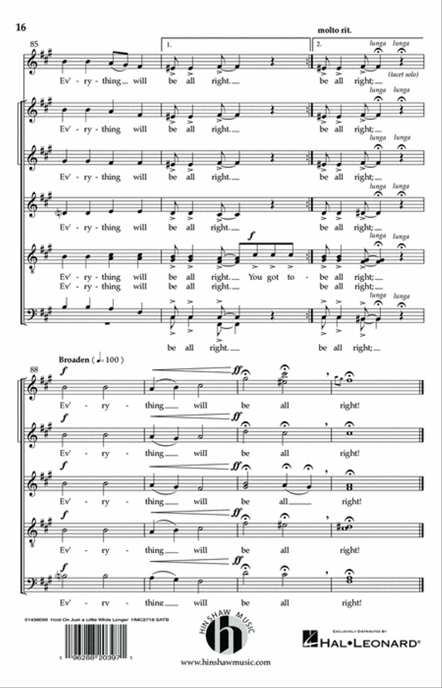Hold On Just A Little While Longer 4-Part scores gallery preview page 14