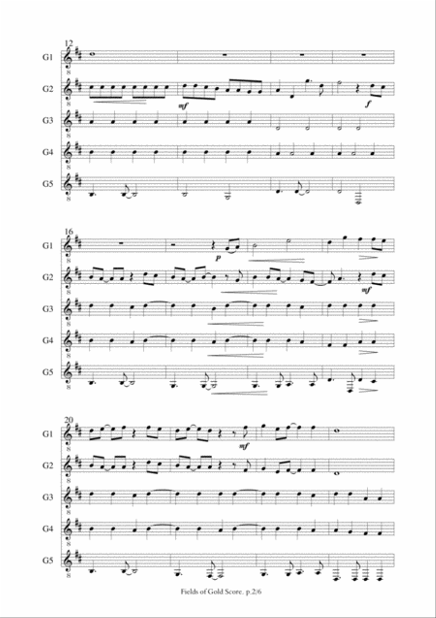 Fields Of Gold Small Ensemble scores gallery preview page 2