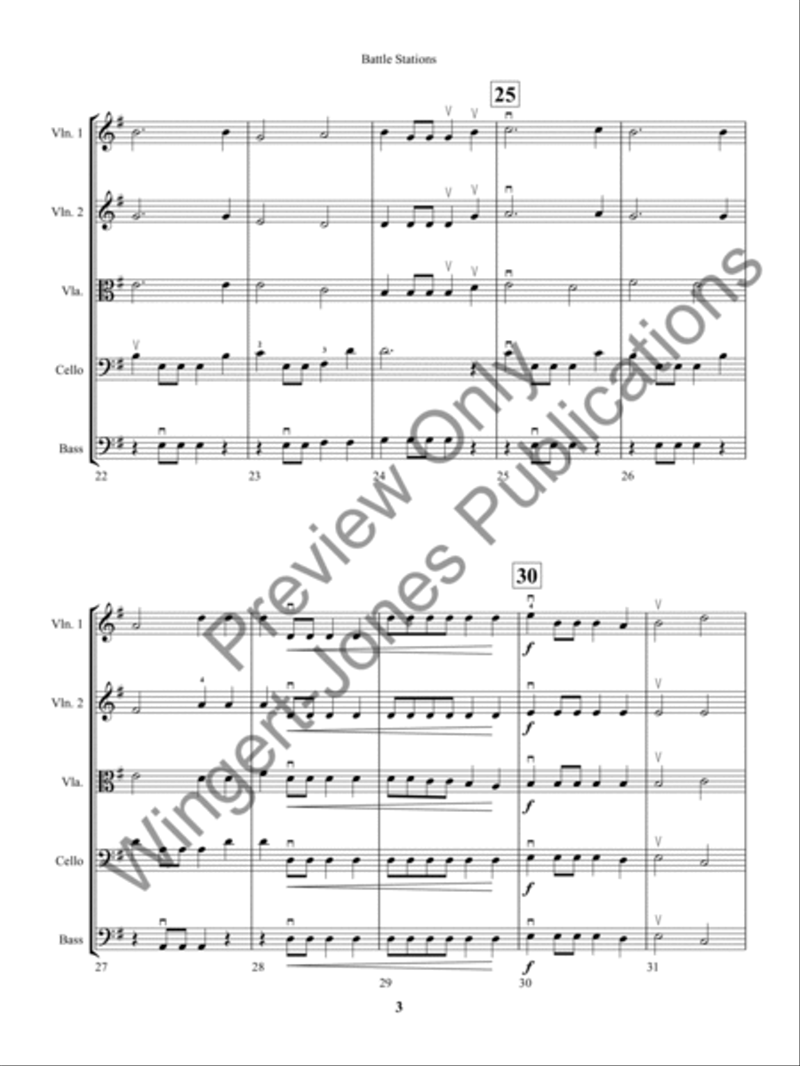 Battle Stations (Score) String Orchestra scores gallery preview page 6