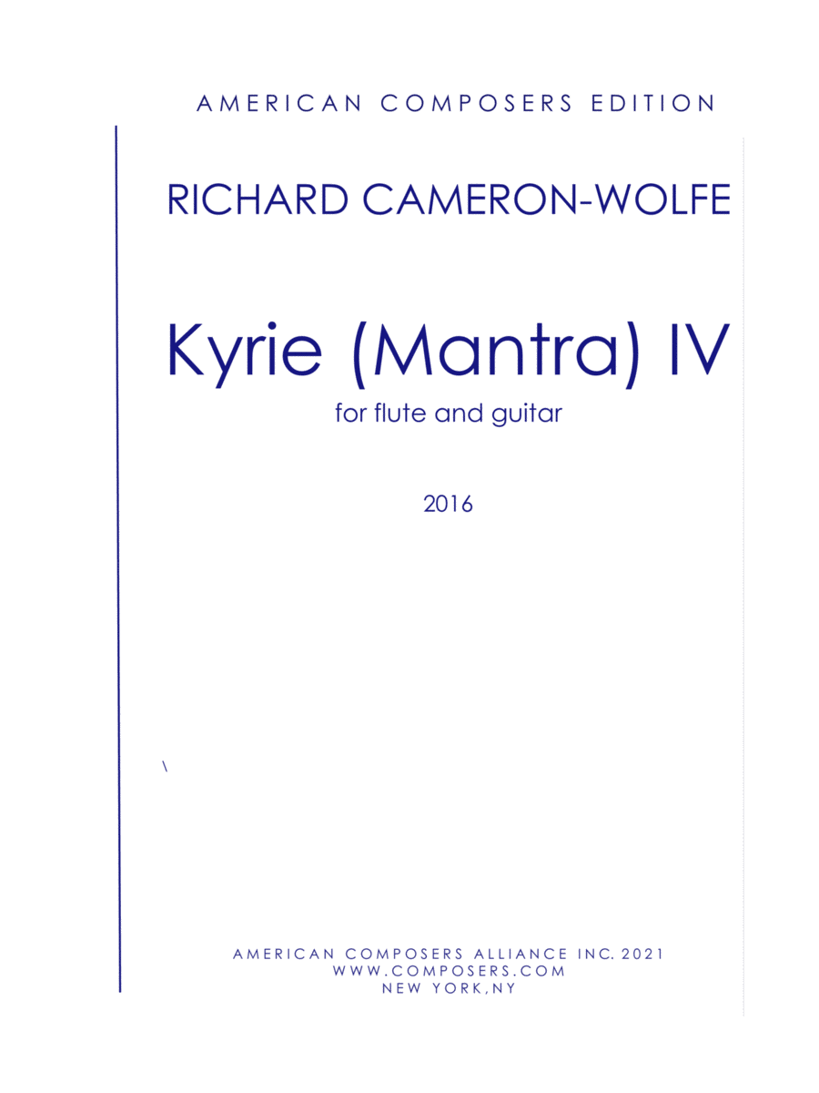 [Cameron-Wolfe] Kyrie (Mantra) IV Flute scores gallery preview page 1