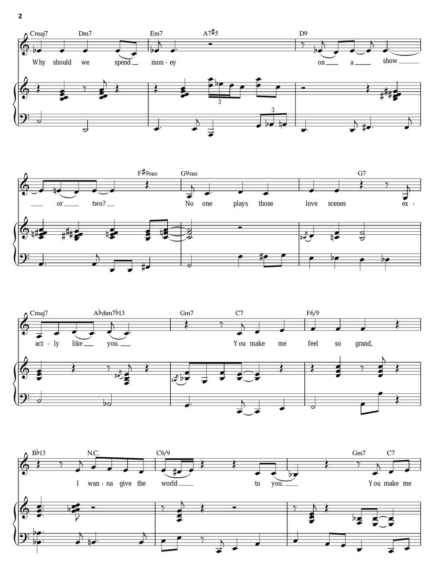 Exactly Like You Piano, Vocal scores gallery preview page 2